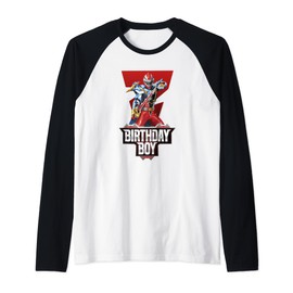 Power Rangers Birthday Boy Dino Fury Red Ranger Epic Pose Raglan Baseball Tee
