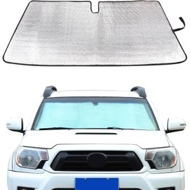 Aunginsy Front Windshield Sunshade Compatible with Toyota Tacoma 2006-2024 Automotive Windshield Sunshades Foldable Reflective Sun Protection Visors Blocks UV Rays and Keeps Vehicle Cool Accessories