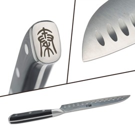 Laguiole by Hailingshan Qin Dynasty Series Santoku cuchillo de cocina Pro 6.8 pulgadas cuchillo de chef de acero inoxidable alemán de alto carbono cuchillo afilado con mango ergonómico