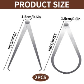 Wjelet 2 Pcs Calipers Measuring Tool, 150mm/6" Stainless Steel Inside Outside Caliper, Firm Joint Caliper for Size Measuring Use, Silver Tone