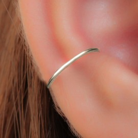 Fake Silver Conch Ring - 925 Sterling Silver No Piercing Needed Conch Earring - Faux Clip On Ear Hoop