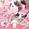 122 Pcs Cow Party Favors Supplies Include Cow Keychains and