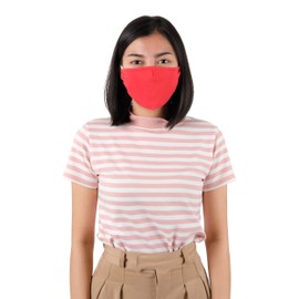 Lofbaz Fabric Mask Cotton Washable Reusable (Vivid Red - Pack of 3, Adult Large)