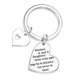 Nfyxcaz Mum Daughter Gift Mother's Day Gift Daughter Keyring from Mum Mother Keyring from Daughter Mothers and Daughters Never Truly Part
