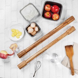 Ironwood Gourmet Set of 2 Rolling Pins, Large, Brown