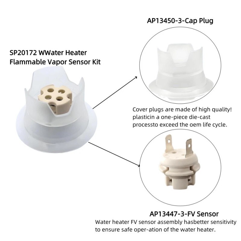 For Rheem Ruud SP20172 Water Heater Flammable Vapor Sensor Kit