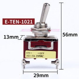 250V 15A ON/OFF 2 Pin 2 Position Metal Rocker Switch Miniature Rocker Switch E-TEN-1021 for Boat Truck Vehicles