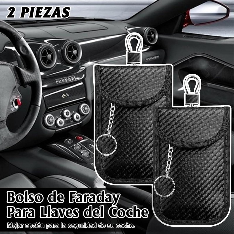 2 Pack Bolsa Faraday para Llaves de Coche, Funda de
