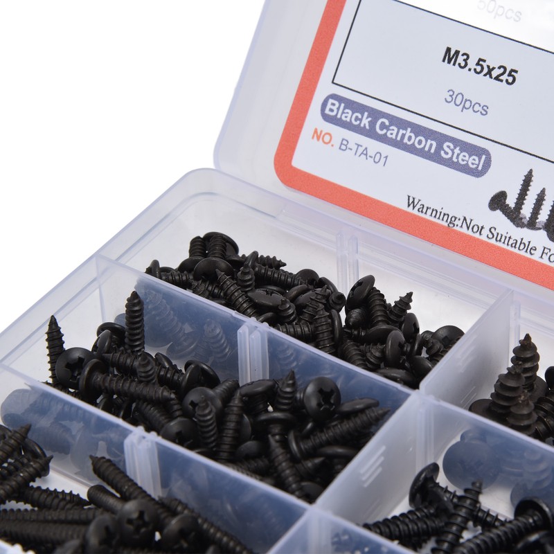 300Pcs Truss Head Self Tapping Screws Cross Carbon Steel Screw