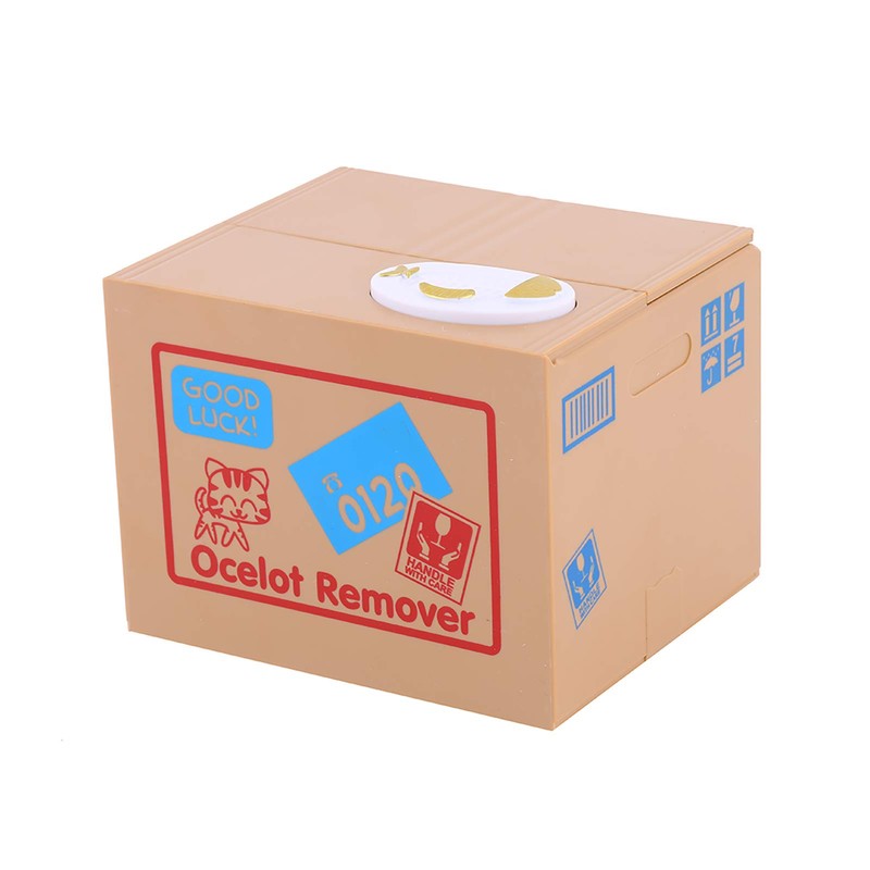 Automatic Cat Money Box Coin Bank Stealing Coins Cents Saving