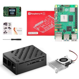 RasTech Raspberry Pi 5 Kit 8GB RAM with Active Cooler, Pi5 8GB Board and Case Included