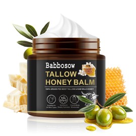 Beef Tallow Cream, Beef Tallow Cream Bio120 g, Beef Tallow and Honey Balm, Organic Grass-Fed Beef Tallow Sebum Balm, Quick Absorbent, Deep Hydration & Care for Face and Body