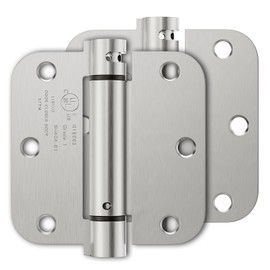 Luxbaro 2 Pack Self Closing Door Hinges 3.5 Inch, Spring Door Hinge with 5/8'' Radius Corners, Adjustable Tension for Garage, Front Door, Back Door, for Left and Right Hand Door, UL Listed