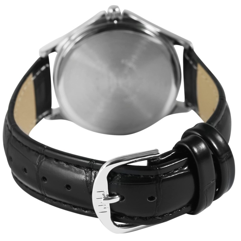Q&Q Men's Watch Faux Leather Strap Pin Buckle 3 Bar