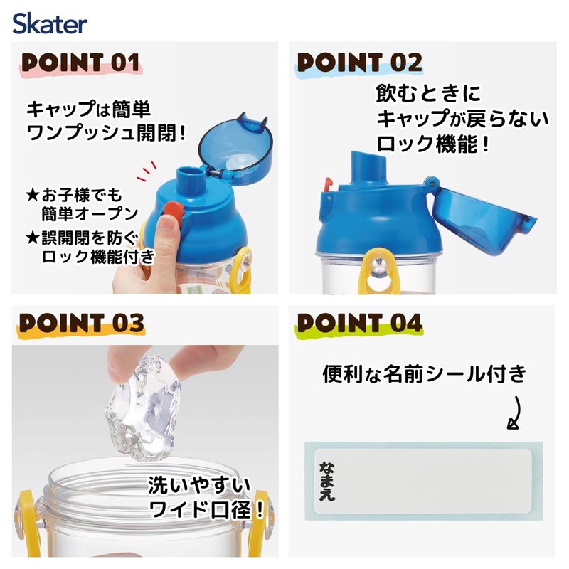 Skater (Skater) Thermos 480ml Plarail 24 Plastic Clear Bottle for