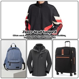 MBAIYO 12 pcs Paracord Zipper Pull, Nylon Paracord Zipper Extenders Nylon Black Replacement Universal Non Slip Zippers Repair Kit Black Slider Pull Slider Tab Zippers Fixer Backpack Luggage Jackets