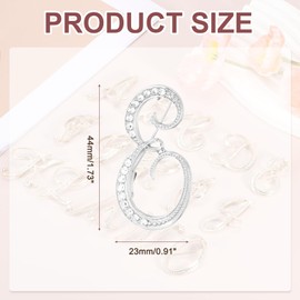 PATIKIL Letter Brooch Pins, Initial Letter E Rhinestone Broaches Metal Crystal Alphabet A-Z Lapel Pin for Women Jewelry Gift Suit Clothes Hat Dress Coat Craft, Silver Tone