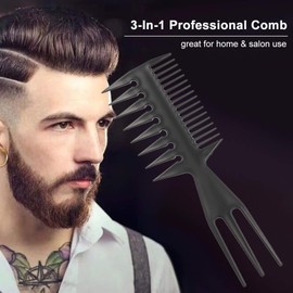 Layhou 3-in-1 Plastic Combs Detangling Hair Comb Wide Tooth Comb Antistatic Comb Hairdresser Styling Tool (#1)