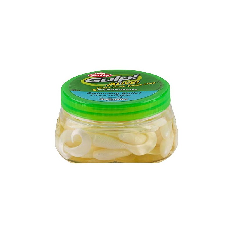 Berkley Gulp! Alive! Swimming Mullet Soft Fishing Bait Pearl White,