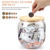 Yamahiko Large Clear Coin Bank Jar with Slotted Lid, Half