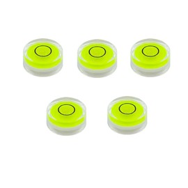 YMGBHNKJLS 5Pcs Small Circular Bubble Levels with Double Sided Adhesive Bottom Mini Little Stick-on Bubble Spirit Level Measuring Layout Tools Levels (15x6mm)