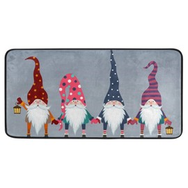Kitchen Rugs Gnomes Friends Christmas Design Non-Slip Soft Kitchen Mats Bath Rug Runner Doormats Carpet for Home Decor, 39" X 20"