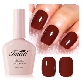 Imtiti Brown Gel Nail Polish, 1Pcs Red Brown Gel Polish Soak Off UV LED Gel Polish, Long Lasting, Nail Art Manicure Salon DIY at Home for Autumn and Winter (0.34 Fl Oz-1918)