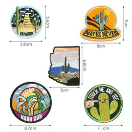 RELKLYU 5 pieces iron-on stickers, creative children's fabric stains, DIY craft clothing pack decoration, cute cartoon badges, funny stains.