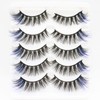 DAODER False Eyelashes Colored Lashes Fluffy Wispy with Blue Color
