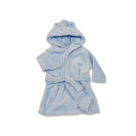 Nursery Time Baby Hooded Fleece Bathrobe Gown with Ears for Boys Girls - 4 Colours, 4 Sizes (UK, Age, 12 Months, 18 Months, Sky)