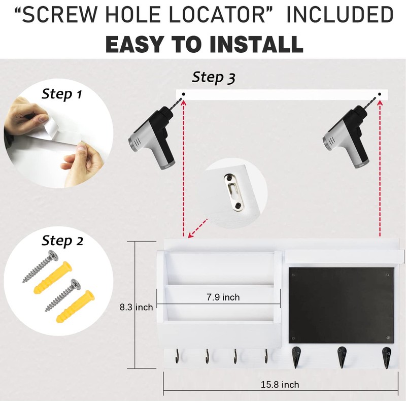 Ziivita Key Holder for Wall - Mail Holder Organizer Wall