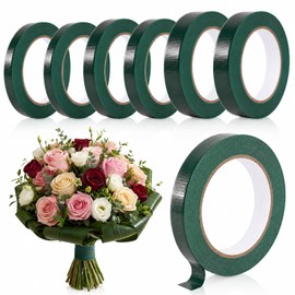 Worldity 6 Rolls Green Floral Tape, 3 Widths (1/2", 5/8", 3/4") Waterproof Plant Tape, Florist Tape for Fresh Flowers, Bouquet Stem Wrapping, Floral Arranging, Wedding Bouquet & Floral Crafts