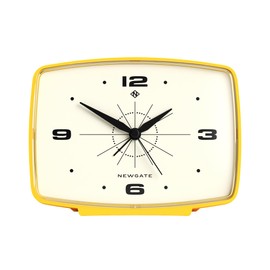 NEWGATE ® Brooklyn Alarm Clock | Rectangular Design | Lemon Yellow | Silent Clock Movement without Ticking | Ideal for Bedside, Desk or Shelf | Retro Accessory for Bedroom and Office
