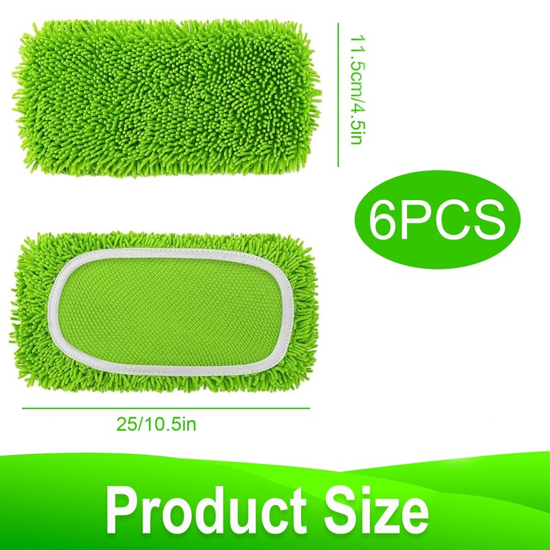 Eowppue Pack of 6 Advanced Power Mop Replacement Pads，Reusable and