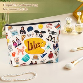 wooyuan Gilmore Makeup Bag Gilmore TV Show Merchandise Gilmore Fans Gifts Cosmetic Toiletry Bag Luker's Dinner Inspired Gifts for Women Sister Friend