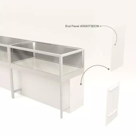 Econoco Privacy Panels Glass Showcase Display Cabinet - End Panel White DDKIT3ECW