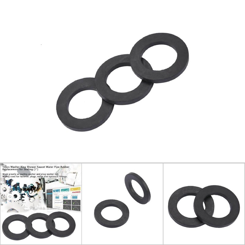 Washer Rings, Flat Rubber Washers, Shower Rubber O-Ring, 12Pcs Rubber