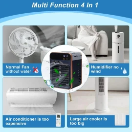 hyYwecy Portable Misting Fan, Three Speeds, Rechargeable 4000mAh Battery