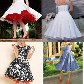 AromaHua Petticoat Underskirt 50s Dress Vintage 1950 Retro Petticoat Crinoline Underskirt Petticoat Crinoline Dress 50s Hoopless in Various Colours Skirts Vintage Swing Oktoberfest Dress, red