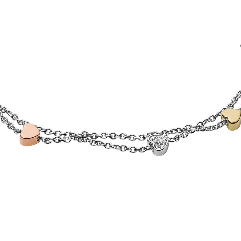 Fossil Women's Tri-Tone Stainless Steel Bracelet, One Size