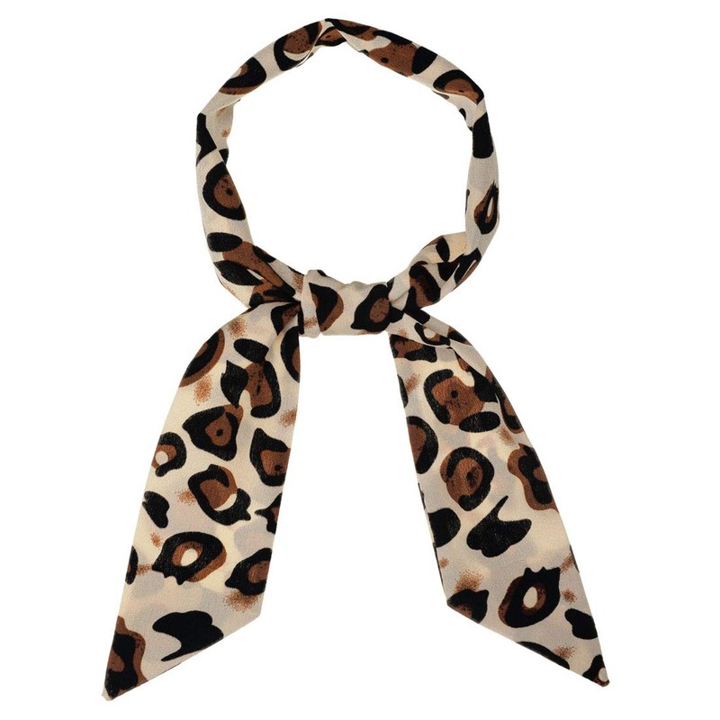 Allegra K Neckerchief Ribbon Scarf, Rectangle, Thin, Leopard Print, Hair