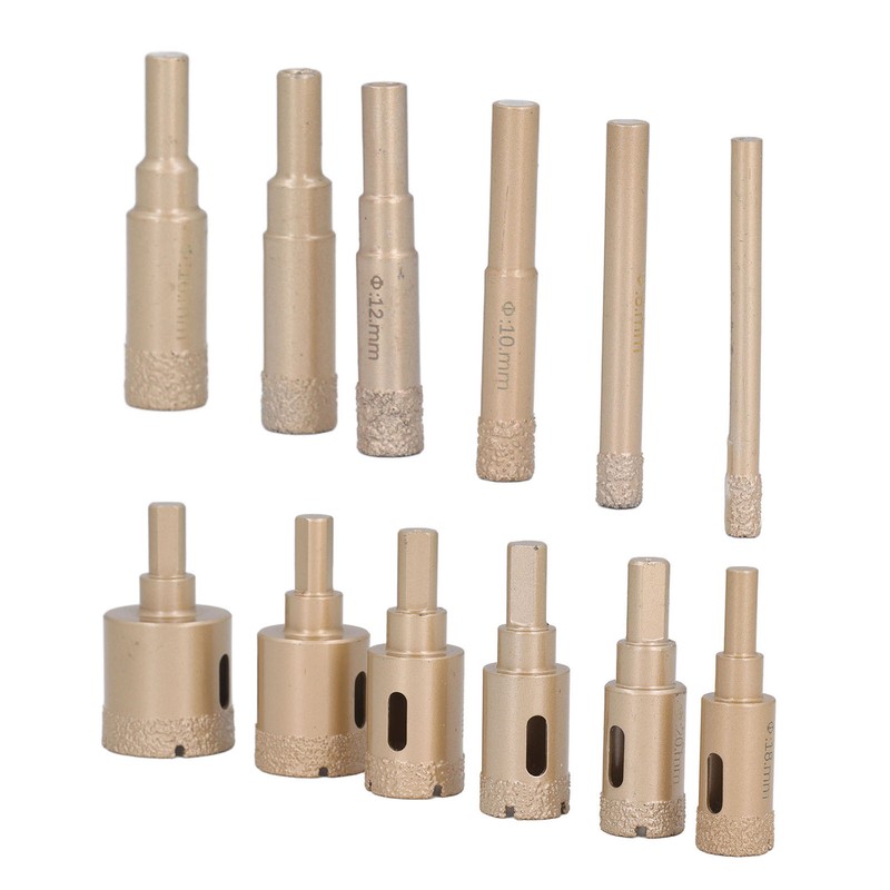 12Pcs Diamond Hole Saw Kit Carbon Steel 6 to 35mm