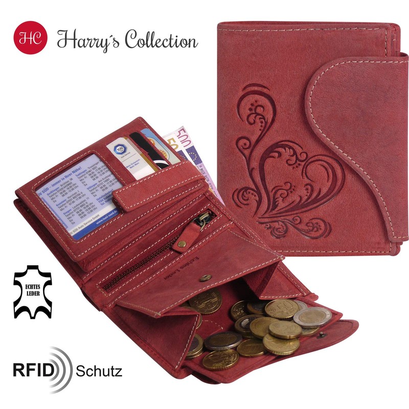 Harrys-Collection Women's Wallet in Vintage with Heart Special Edition, Sizes: