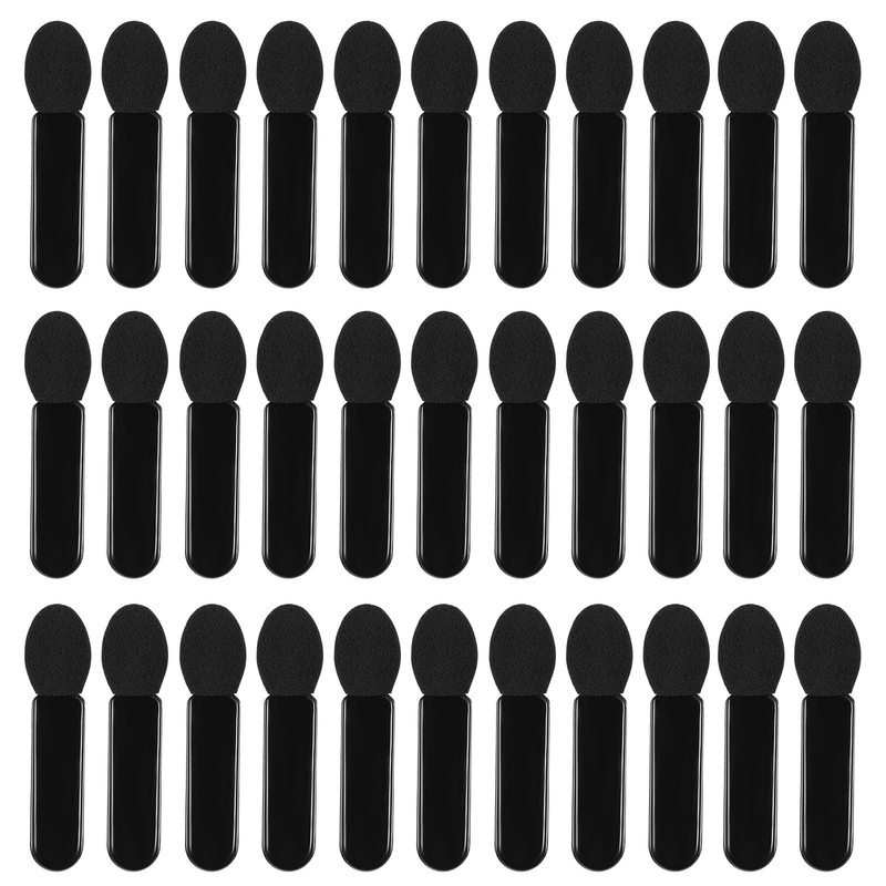 50pcs Eyeshadow Applicators Black Double-side Eye Shadow Brushes Short Sponge