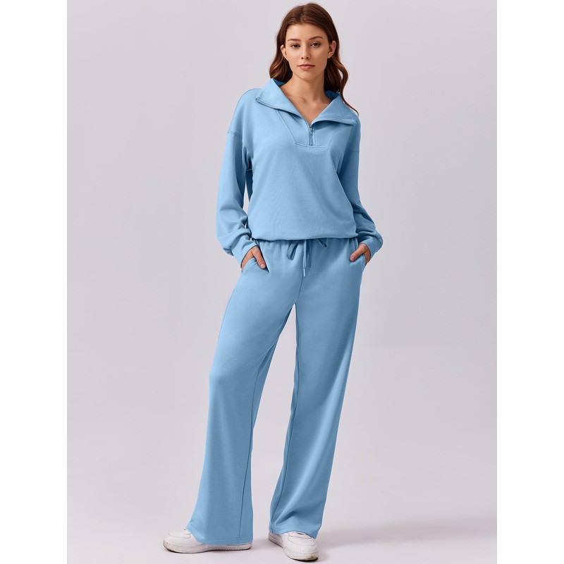 PINSPARK Womens 2 Piece Outfits Sweatsuit Set 2025 Fall Drawstring