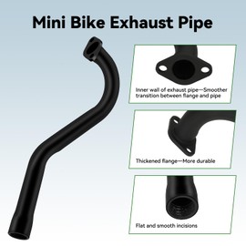 XIKOBY Central Long Exhaust Pipe Kit Compatible with Predator 79cc 98cc 3.0HP 154F Engine Mini Bike Coleman CT100U CC100X Massimo MB100 F-RP GMB100 Rascal Lite Parts Black