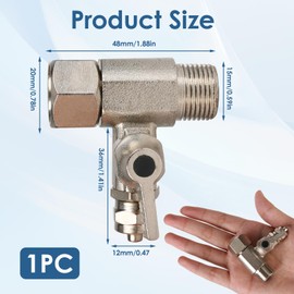Shut-off Valve T-Adapter 3/8 x 3/8 x 1/4 for Water Connection, Brass Distributor, Tap Connector, Hose, Ideal for Connecting Two Devices, and Durable