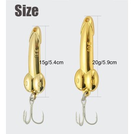 5Pcs Funny Fishing Lures for Men Freshwater Saltwater Fishing Equipment Fishing Spinner Baits for Bass/Trout Gag Gift for Valentine's Day, White Elephant Festival Father's Day