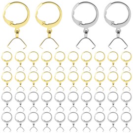PAGOW 40pcs Stainless Steel French Earring Hooks Leverback Ear Wires Hypoallergenic Pendant Clasp Supplies for DIY Jewelry Making