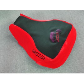 Hidden Comfort Camo HCC Racing ATV seat Cover Compatible with Yamaha Grizzly 350 Griz Logo Black/red